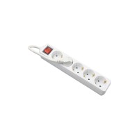 E-SUN Conexión Segura 16A 5 Tomas CE ROHS para Protector de Sobretensión de 250V, Regleta de Enchufes con Interruptor y Extensión para Enchufe Europeo
