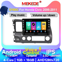 MEKEDE-D Android 9 4Core 1G + 16G Voiture Audio Vidéo Lecteur DVD Pour Civic 2006 2007 2008 2009 2010 2011 WIFI GPS Radio Stéréo BT 4G