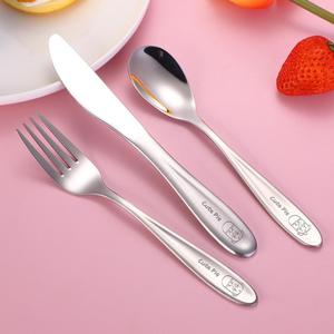 Wholesale High Quality Popular Cartoon <strong>Children</strong> Silver Stainless Steel Modern Flatware <strong>Set</strong> for Giveaways Knife Spoon Fork - Product Image 3