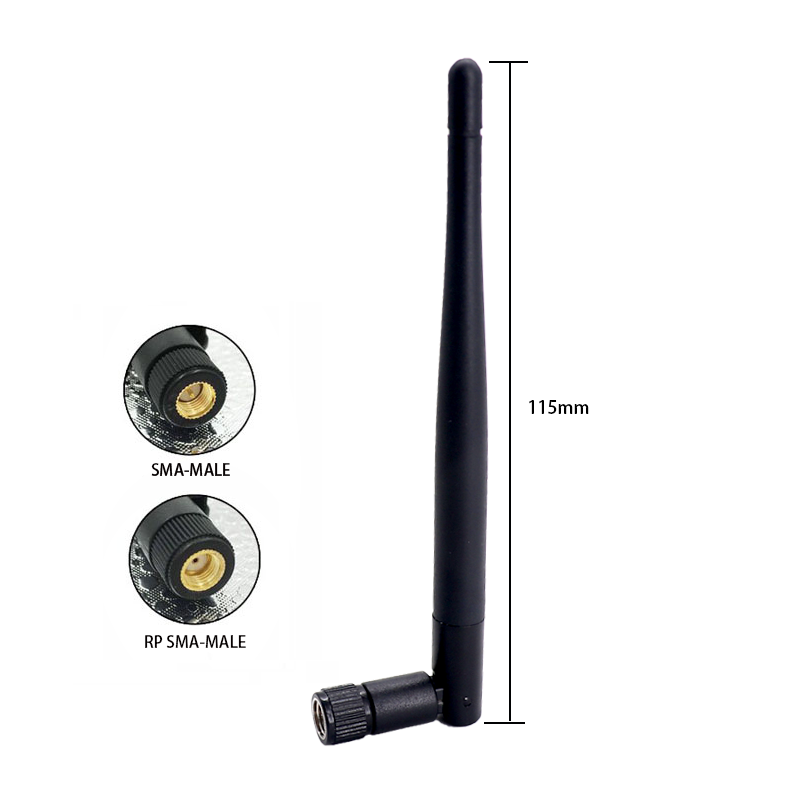 2.4ghz directional antenna rp-sma 5dbi wifi rubber 2.4ghz external antenna