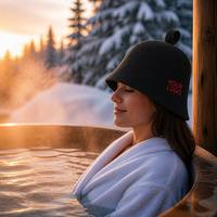 Chapeau de sauna en laine mérinos écologique, couleur et logo personnalisés, chapeau de sauna en feutre monobloc pour la protection de la tête dans les hammams et les bains de vapeur