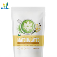 Produit de beauté en poudre de thé vert matcha au collagène, sans sucre, de qualité supérieure, fabriqué par des baristas, personnalisable avec une marque privée OEM