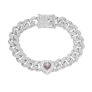 Nueva Innovación en Joyería: Pulsera de Cadena Cubana con Corazón, Estilo Hiphop para Hombre, Venta al Por Mayor - Product Image 5