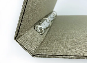 Menú de tela gris al por mayor con anillas, cubiertas de menú de lino, cubiertas de menú de PVC para restaurante, bar, club - Product Image 4