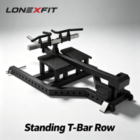 Machine à ramer T-Bar verticale à levier, largeur réglable, avec poignées à charge de plaques, en acier de 4 mm, avec supports à plaques, pour entraînement dorsal en salle de sport commerciale