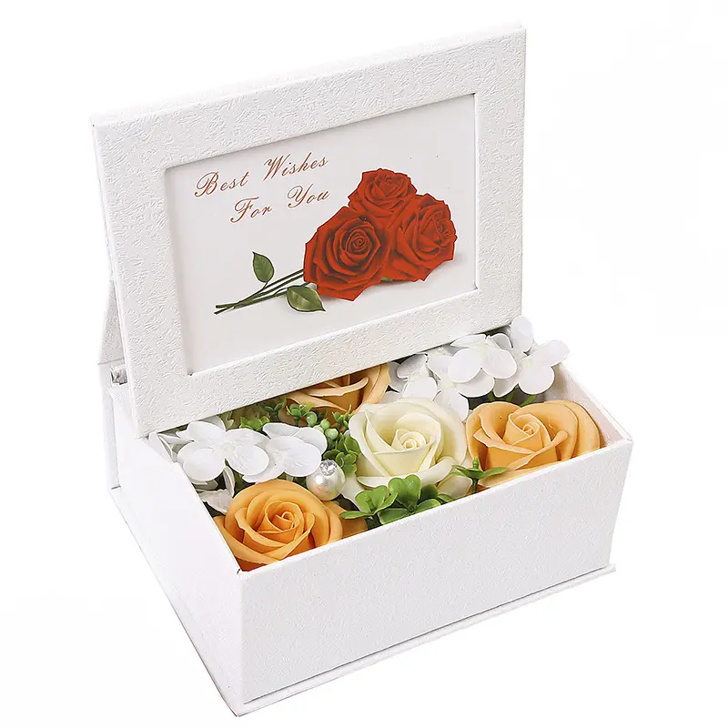New Fashion Rose Soap Flower Photo Frame Box DIY Birthday Creative Mother's Day Gift