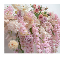 Décoration de mariage design guirlande de vigne glycine rose fleur de cerisier artificielle panneau mural fleurs suspendues au plafond