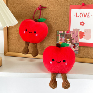 Couple <span class=keywords><strong>rouge</strong></span> <span class=keywords><strong>pomme</strong></span> en peluche pendentif sac créatif poupée de fruits de noël pour enfants porte-clés jouets cadeau - Product Image 1