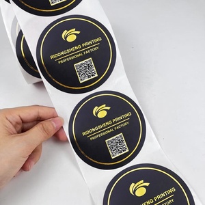 Etichetta Adesiva Rotonda Personalizzata Impermeabile in Vinile, Etichetta per Prodotti Alimentari con Stampa in Lamina d'Oro e <span class=keywords><strong>Codice</strong></span> QR - Product Image 2