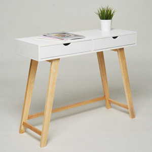 Phoenix Home Table <span class=keywords><strong>console</strong></span> moderne en <span class=keywords><strong>bois</strong></span> blanc avec 2 tiroirs pour salon avec panneau de style - Product Image 1