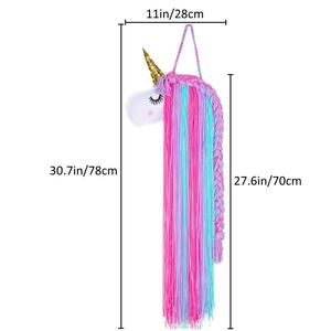 Bambini nursery soggiorno <span class=keywords><strong>macrame</strong></span> unicorno dell'arco dei capelli del supporto delle ragazze wall hanging decor e clip di capelli del bambino hanger organizzatore - Product Image 2