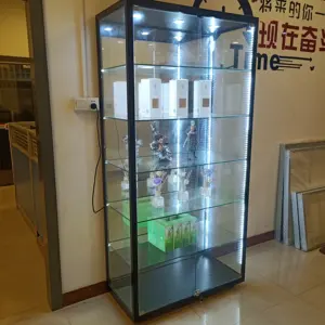 Vitrina de cristal con marco de aluminio de visión completa, moderna, fábrica de Guangzhou