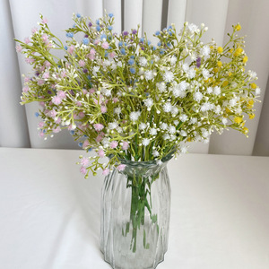 Bouquet de fleurs artificielles Suzume II, 5 tiges, 150 têtes, petite poignée, ciel étoilé, blanc, jaune, rose clair, bleu clair, violet, 34 cm - Product Image 2