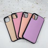 Coque 3D en faux cuir pour iPhone 12, étui transparent avec logo deboss, en stock