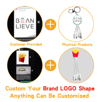 Promo Hadiah Gantungan Kunci Custom LOGO Kabel Charger Multi Port Ponsel 3 in 1 Kabel Pengisian Daya USB