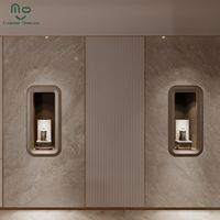 Vitrine de présentation de bijoux en bois de luxe, robuste, écologique, détachable, avec éclairage LED et miroir intégré
