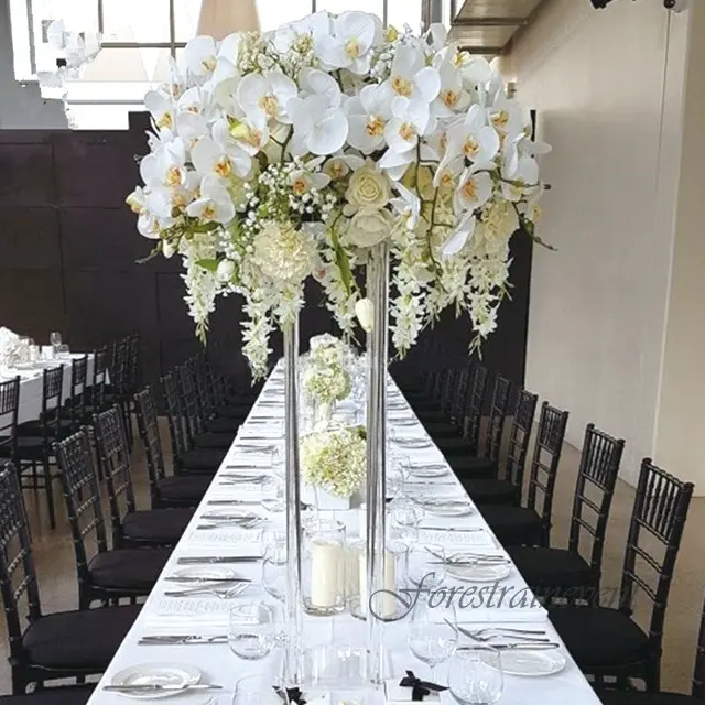 स्पष्ट एक्रिलिक मंजिल फूलदान फूल दर्पण आधार के साथ खड़े हो जाओ शादी स्तंभ ज्यामितीय Centerpiece Vases के लिए घर शादी की सजावट