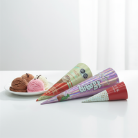 Gobelets à crème glacée jetables personnalisés de qualité alimentaire, manchons en papier pour cônes, supports d'emballage