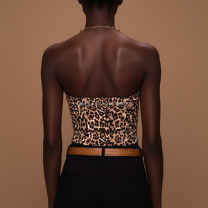 Quần Áo Các Nhà Sản Xuất Tùy Chỉnh Thời Trang Leopard In Bodycon Tops Của Phụ Nữ Sexy Bọc Ngực Treo Crop Ống Tops Cho Mùa Hè - Product Image 2