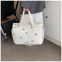 Sac Polochon Rembourré en Polyester Brodé Personnalisé, Sac à Main Bandoulière Cabas, Sac à Langer Portable, Sac de Maternité pour Maman
