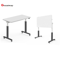 Table de formation pliable réglable en hauteur Greatway avec roulettes, bureau mobile à plateau rabattable pour bureau, réunion, salle de conférence