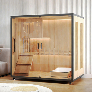 Mehrstöckige Katzenvilla Luxuriöses Holz-Katzenhaus Umweltfreundliches Atmungsaktives Haustierhaus für Innenräume Kleintier-Upgrade Katzenkäfig-Villa - Product Image 3