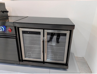 Meubles de jardin LED étanches et robustes en acier inoxydable noir 304 Armoire de cuisine extérieure de luxe Cadre modulaire avec ensemble de remise