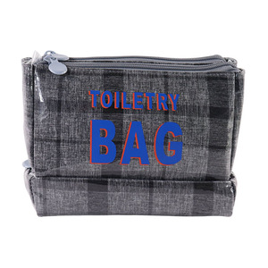 Bolsa de Aseo Personalizada Negra Impermeable de Alta Calidad, Bolsa de Viaje Portátil y Duradera de Cuero PU, Bolsa de Cosméticos de Moda - Product Image 1