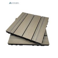 Carreaux de terrasse modernes 300x300MM imbriqués bricolage Co-Extrusion Composite WPC Grain de bois étanche Installation facile à cliquer pour