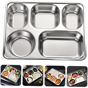 Bán Buôn Tùy Chỉnh Trường Thép Không Gỉ Bữa Ăn Tối Tấm Cấp Thực Phẩm Căng tin Bữa Ăn Tối Tấm Bán Buôn Bữa Ăn Tối Tấm Với Biểu Tượng Tùy Chỉnh - Product Image 5