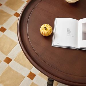 Tavolino da Caffè Rotondo Nero in Stile Retrò Moderno, Perfetto per Soggiorno, Camera da Letto o Uso Domestico - Product Image 5