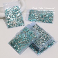 Paso Sico – Lot de 1440 mini strass en cristal bleu paon scintillant à dos plat en forme de marquise pour décoration d'ongles