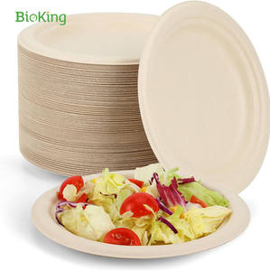 BioKing Factory Wholesale Price PFAS Free Fast Food Packing Takeaway Compostable Sugarcane Bagasse Disposable Paper <strong>Plates</strong> DDP USA / America - Product Image 4