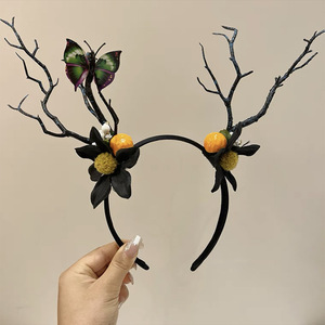 Diadema de calavera YY, accesorio para el cabello para fiestas espeluznantes con banda elástica, diadema de telaraña, banda para el cabello con sombrero de bruja - Product Image 5