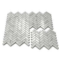 Plaque de mosaïque en marbre blanc à chevrons, 303x325mm, épaisseur 10mm, pour décoration murale intérieure, meubles de salle de bain
