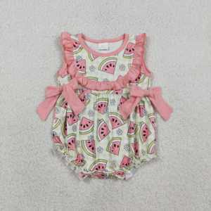Combinaison bébé fille SR3894 rts, broderie, confortable, sans manches, verte, vente en gros - Product Image 5