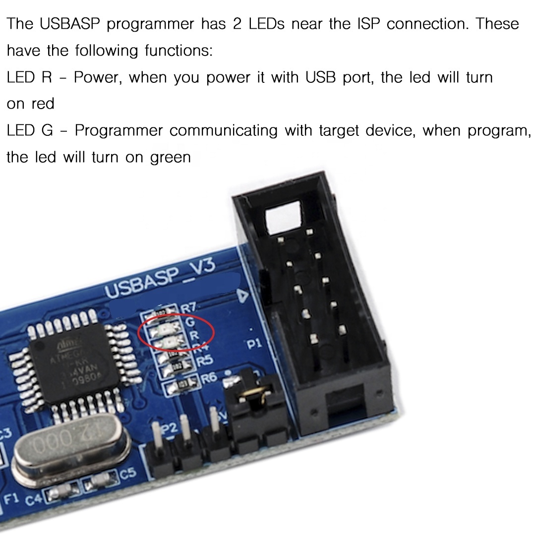 DollaTek Alluminio Shell USB ISP USBISP USBASP ASP Programmatore per 51 ATMEL AVR WIN7 64