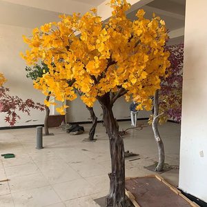 Gros arbre de <span class=keywords><strong>Ginkgo</strong></span> jaune artificiel personnalisé, faux arbre de <span class=keywords><strong>Ginkgo</strong></span> <span class=keywords><strong>Biloba</strong></span> à vendre, prix de <span class=keywords><strong>Ginkgo</strong></span> arbre artificiel - Product Image 4