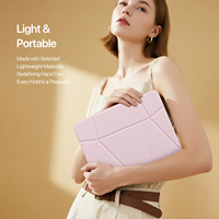Étui de protection en cuir PU pour tablette iPad Air 13 pouces M4/M3/M2 (2026/2025/2024) avec coque arrière en TPU et support MagSafe