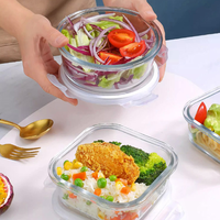 OWNSWING Récipients alimentaires réutilisables en verre Récipient de stockage hermétique avec couvercle Boîtes à lunch en verre pour congélateur