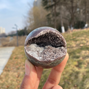 Sfera di Ametista Naturale all'Ingrosso con Drusa, Cristallo Unico a Bocca Aperta, Pietra Curativa per l'Arredamento Domestico - Product Image 5