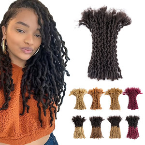 Extensions de dreadlocks permanentes faites à la main BLT 0,4 cm en cheveux brésiliens vierges Remy, ondulées et bouclées, pour hommes/femmes, 8 pouces - Product Image 1