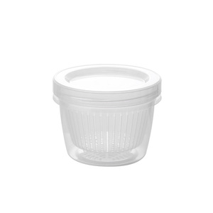 Contenedor de almacenamiento de alimentos para refrigerador para jengibre, ajo y cebollín; portátil, redondo, transparente, de doble capa y hermético. - Product Image 5