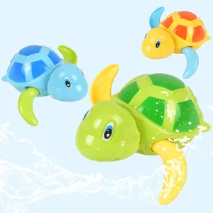 Rompecabezas educativo para edades tempranas, juguete de baño con forma de tortuga, ducha, agua, relojería, animal