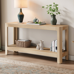 Modern Farmhouse <b>Console</b> <b>Table</b> with Solid Wood and MDF Panel Eco-Friendly Durable Design for Living Room & Hotel Use - Product Image 1