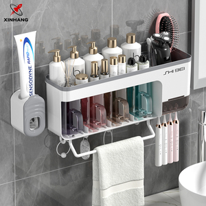 <span class=keywords><strong>Portaspazzolino</strong></span> Multifunzione Xinhang dal Design Moderno con Dispenser per Dentifricio e Contenitore da Bagno a Parete - Product Image 2