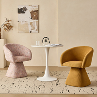 Tabouret de coiffeuse en métal de style italien avec dossier rotatif, chaise de maquillage de luxe haut de gamme avec fonction antidérapante pour la chambre à coucher