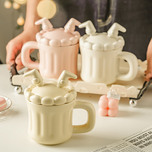 Taza con tapa, taza de cerámica, taza de desayuno de alta calidad, taza de café, regalo creativo de cumpleaños, taza de café - Product Image 5