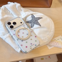 Casing Ponsel Magnetik Bintang Berkilau Metalik untuk Apple 17 Pro Max iPhone 16 Stand 15 Anti-jatuh 14 Tahan Banting