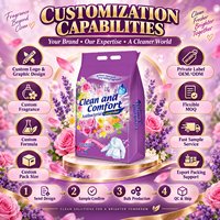 Lessive en poudre à la lavande de haute qualité 2,1 kg, mousse riche, écologique, portable, détachant pour vêtements